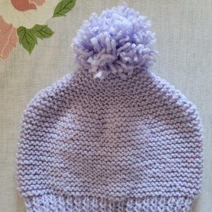 Hat Hand-knitted (Color: Lavender)